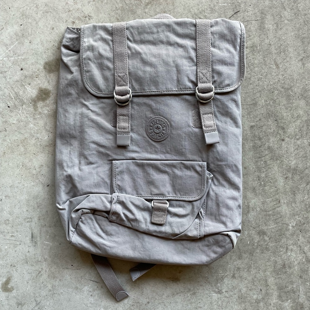 Kipling Large Jinan Backpack with laptop protection in warm grey